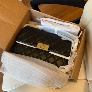 Kate Spade Carey Quilted Medium Flap Shoulder Bag Purse Black NEW